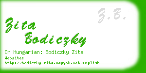 zita bodiczky business card